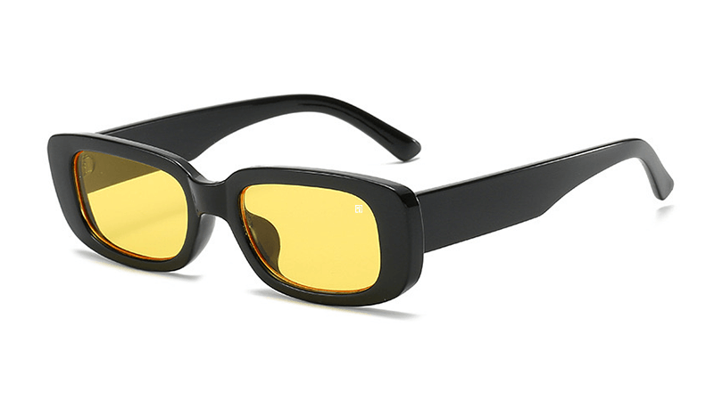 The Eltons Glossy Black / Yellow Sunglasses