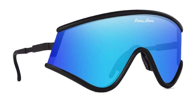 Friday Beers "Speed Traps" Black / Light Blue Sunglasses