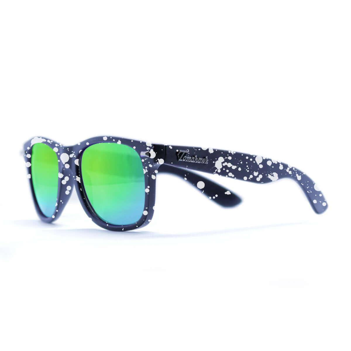 Beast Cosmic Splatters Matte Black / White Splatter / Green Sunglasses