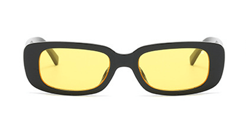 The Eltons Glossy Black / Yellow Sunglasses