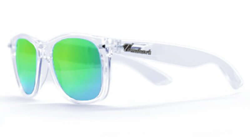 Powhattans Frosted Clear / Green Sunglasses